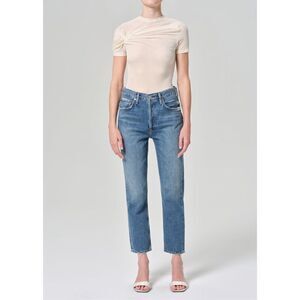 AGOLDE Riley High Rise Straight Crop Jeans – Frequency Wash Denim Size 30